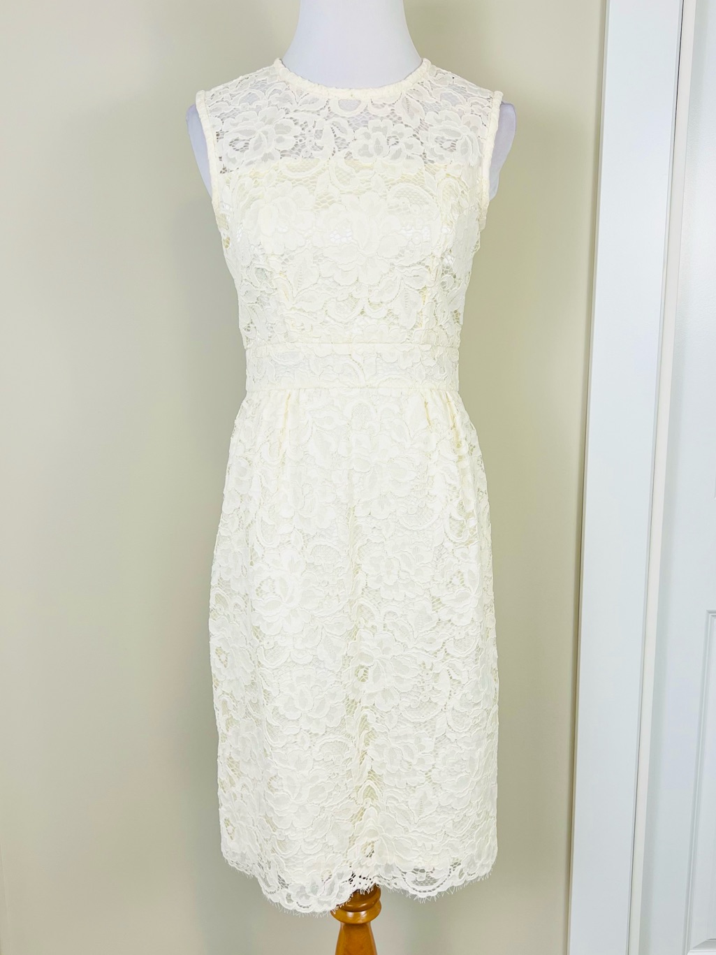 Kate Spade Cream Lace Sleeveless Midi Dress
